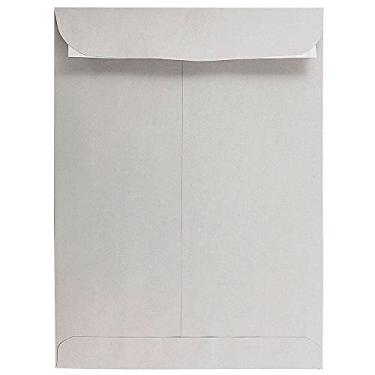 Imagem de JAM PAPER Envelopes Premium Catálogo Aberto 22 x 30,5 cm com Fecho de Descascar e Selar - Kraft Cinza - Pacote com 50