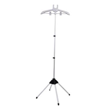 Imagem de Ioensy Cabide de roupas para engomar a vapor, dobrável, rack de secagem de roupas, poste de vapor, fácil de armazenar, suporte para máquina de passar roupa, cinza