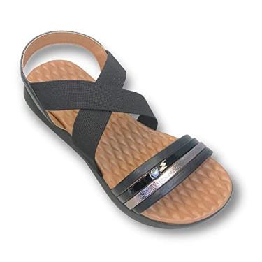Imagem de Sandália Feminina Dijean Papete Casual Preto 70009-001 Tamanho:34;Cor:Preto