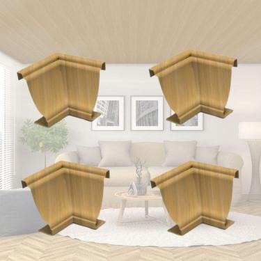 Imagem de Kit 10 Caixas com 120 Peças Cantoneira Interna Pvc 25x25mm com Engate Rápido Permatti Cerejeira