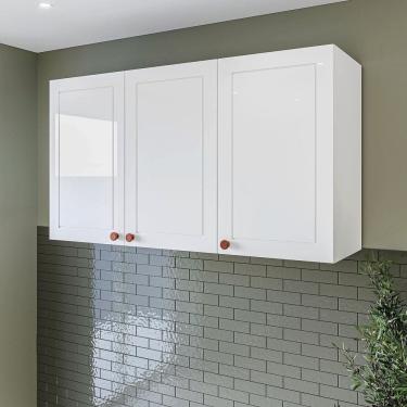 Imagem de Armário Aéreo 3 Portas 120 Cm Pérola Yescasa Branco
