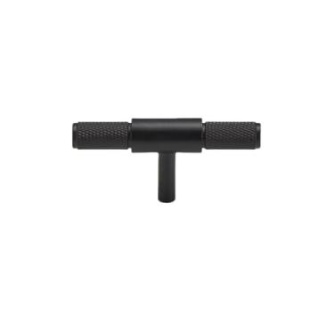 Imagem de Maçaneta da porta do armário em estilo de latão com barra em T, maçaneta da porta do armário, ouro preto, CH036, BLK, T80