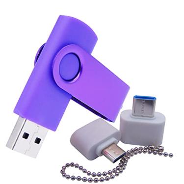 Imagem de Pen Drives USB de pequena capacidade de 256 MB Pen Jumpdrive U Disk Thumb Drive com adaptador Tipo-C/OTG para alunos e estudantes (roxo)