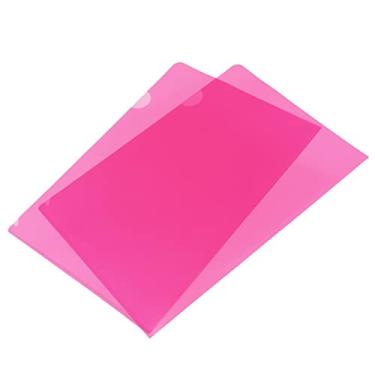 Imagem de YOKIVE Pacote com 12 pastas tipo L, bolsos transparentes tamanho A4 | capas de plástico, pastas de documentos, jaquetas, protetores de folha, ótimo para escritório (rosa)