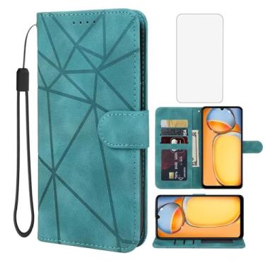 Imagem de Wanyuexes Capa para Redmi 13C 4G, Capa carteira Redmi 13C 5G/Poco C65/Poco M6 5G com protetor de tela de vidro temperado, capa flip de couro com suporte para cartão de crédito para Xiaomi Redmi 13C