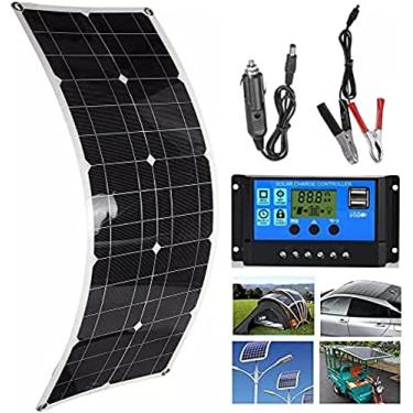 Imagem de Kit De Painel Solar Flexível (100 W 200 W 300 W 400 W 500 W 600 W) + Controlador De 40 A, Painel Solar Portátil De Alimentação USB De 12 V Para Motorhome/telhado/barco/carro/acampamento, Ultraleve
