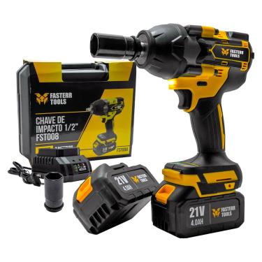 Imagem de Chave de Impacto ½” Brushless 2 Baterias 21V 4,0Ah e Maleta Fasterr