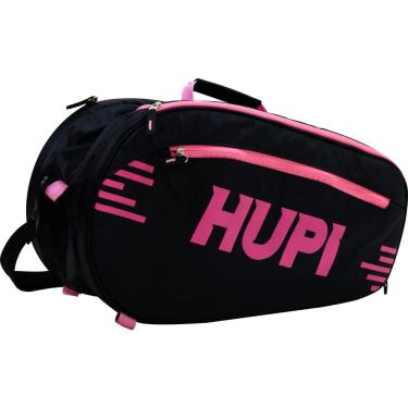 Imagem de Raqueteira Hupi Pro Preto e Rosa para Beach Tennis e Padel, Cor: Rosa