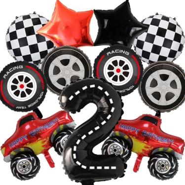 Imagem de Monster Truck Party Decorations, 11pcs Monster Truck Birthday Number Foil Balloon for Monster Truck Birthday Race Car Theme Party Supplies 2nd