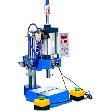 Imagem de Máquina de perfuração pneumática 200kg coluna única 63 tipo prensa de bancada pequena máquina de rebitagem de alta precisão, botões duplos, tipo