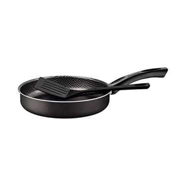 Imagem de Frigideira Reta Tramontina Paris em Alumínio com Revestimento Interno e Externo em Antiaderente Starflon Max Chumbo com Espátula de Nylon 22 cm 1,7 L