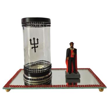 Imagem de Kit Altar Porta Vela e Escultura Pomba Gira Exu - Selecione