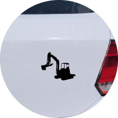 Imagem de Adesivo de Carro Retroescavadeira Trator - Cor Dourado - Melhor Adesiv