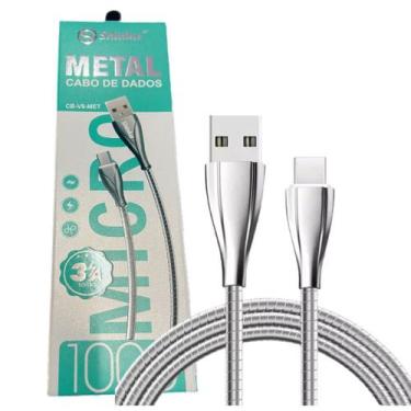 Imagem de Cabo usb v8 metalizado 1 metro 3a (cb-v8-metal shinka)