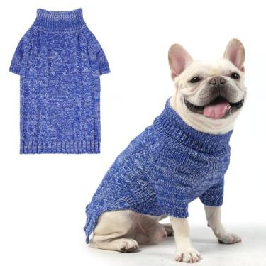 Imagem de KOOLTAIL Suéter de malha térmica para cães pequenos, médios e grandes, casaco de inverno para cachorrinho de tricô com gola rolê, roupas quentes, roupas de moletom para clima frio, pulôver de animal