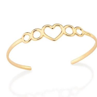 Imagem de Bracelete banhado ouro 3x 24k 18k e 22k feminino pulseira 4 círculos v