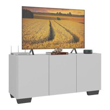Imagem de Rack para TV até 32 Polegadas com 3 Portas Multimóveis MP1068, Branco/