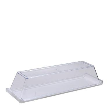 Imagem de Bandeja Servir Retangular Com Tampa 15x50 Branca Em Policarbonato Linha Profissional Cook Vem