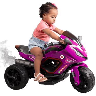 Imagem de Moto Eletrica Infantil Biemme Sport Racing LED Fumaça 6V Girl