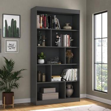 Imagem de Estante para Livros 93 Cm Grafite Ho-2907 - Hecol Móveis, Cinza, Moder