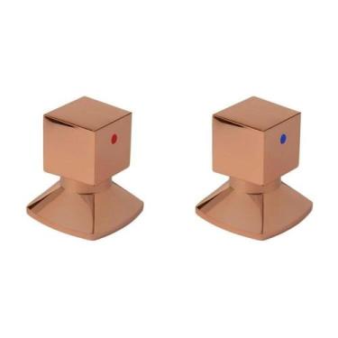 Imagem de Kit com 2 Acabamentos Para Registro C46 Água Quente/Fria Rose Ro7246 D