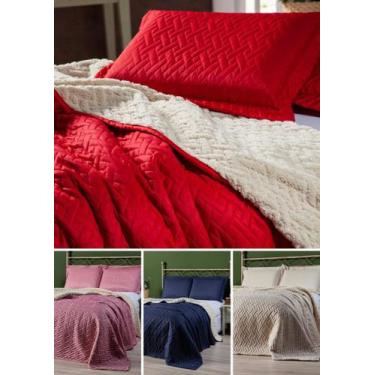 Imagem de cobre leito queen sherpa 240cm x 220cm ultrassonico macies  cobertor t