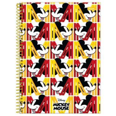 Imagem de Caderno Mickey Mouse Disney Espiral 1 Matéria 80F Escolar, Branco