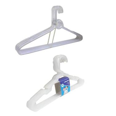Imagem de Kit 5 Cabides Adulto + 5 Cabides Infantil Transparente - Trioplast