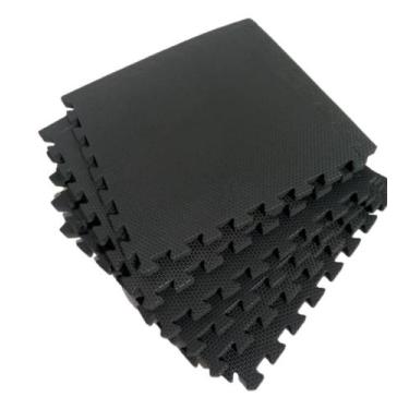 Imagem de Tatame EVA Preto Conjunto com 8 Unidades 50cm x 50cm x 3cm