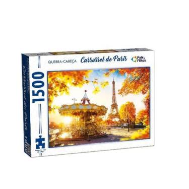 Imagem de Quebra cabeça com 1500 peças carrossel de paris puzzle color - Pais & 