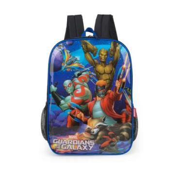 Imagem de Mochila costas escolar infantil juvenil marvel  luxcel, Azul preto, M