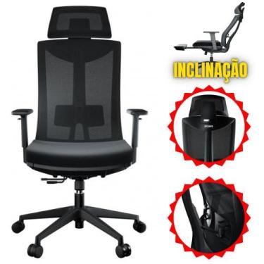 Imagem de Cadeira de Escritório OFFICE PCYES Ergonômica com Apoio Lombar Ajuste 