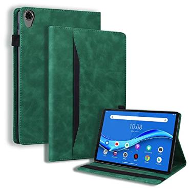 Imagem de Varohix Capa Lenovo Tab M8 / Tab M8 HD LTE/Smart Tab M8 / Tab M8 FHD 8,0 polegadas Folio Stand Shell Capa de couro para cartão Lenovo M8 TB-8505F TB-8505X TB-8505FS TB-8705F TB-8705N, verde vintage