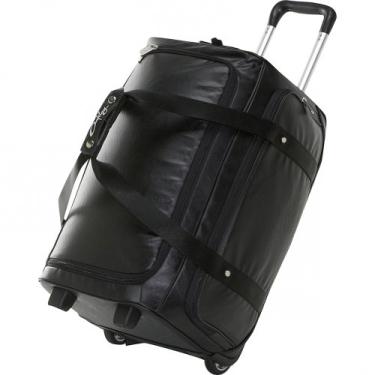 Imagem de Oakley Bolsa esportiva feminina Mini Me Carry-On com rodinhas verticais, preto furtivo, mala de mão