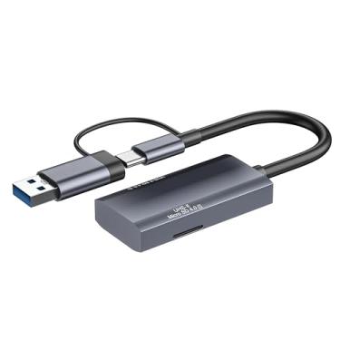 Imagem de Leitor de cartão UHS-II SD 4.0, leitor de cartão de memória 2 em 1 USB A e tipo-C SD 4.0 para SD Micro SD SDXC SDXC SDHC MMC RS-MMC Micro SDXC UHS-II e UHS-I cartões para mini PC, laptops, tablets, smartphones