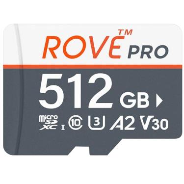 Imagem de ROVE Cartão micro SD PRO microSDXC 512GB cartão de memória com adaptador SD de tamanho completo 100 MB/s velocidade de leitura, C10, U3, V30, 4K, A2 para câmera Dash, smartphones Android, tablets,