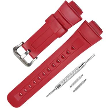 Imagem de Pulseira de relógio de resina de substituição para Casio para G-Shock G2900, G2900F, G2900BT (fivela vermelha/prata)
