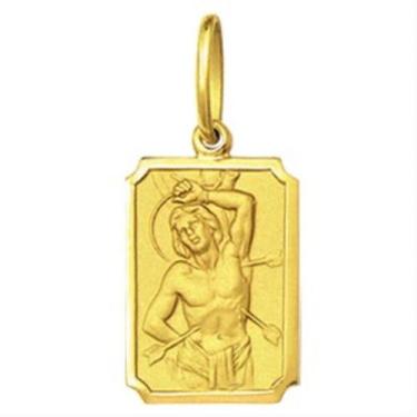 Imagem de Pingente Mini 0.9cm Quadrado Retangular Santos Ouro 18k ( 29 Santos ) 