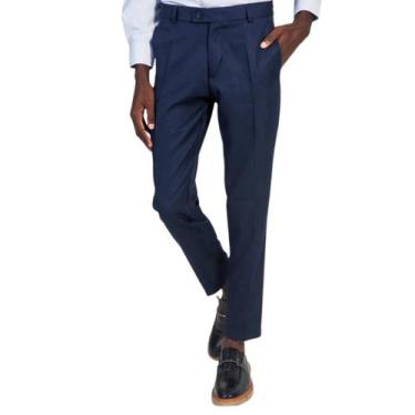 Imagem de Calça Alfaiataria Masculina Slim Fit Premium - FUSION MODAS, Azul mari