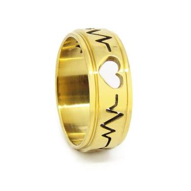 Imagem de Aliança casamento OURO banho batimento 6mm Antialergia - Oremte, 33