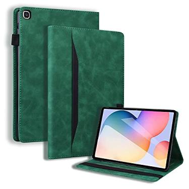 Imagem de Linbol Capa para Samsung Galaxy Tab S6 Lite 26.4 cm 2022/2020 Folio Stand Capa SM-P610/P613/P615/P619 PU Carteira de Negócios de Couro PU Capa Protetora com Suporte para Cartão Vários Ângulos de