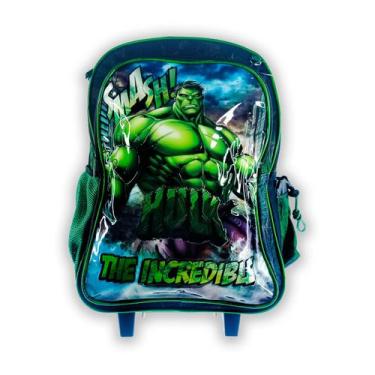 Imagem de Mochila de rodinha incrivel hulk reforcada - Elite
