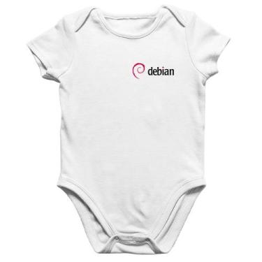 Imagem de Body Bebê Algodão Debian Linux - Foca na Moda, Branco, G