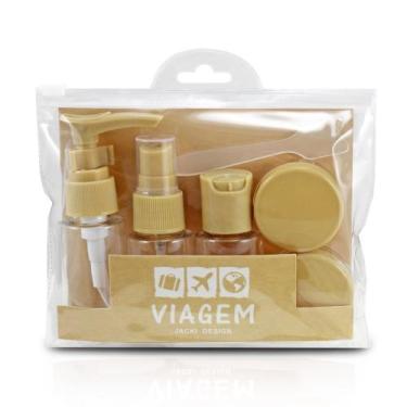 Imagem de Necessaire com Frascos para Viagem 7 Peças Jacki Design Bege