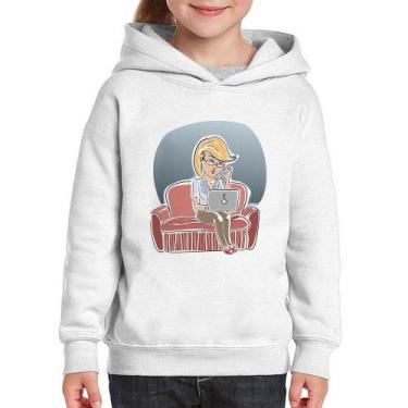 Imagem de Moletom Infantil Home Office - Foca na Moda, Branco, 2