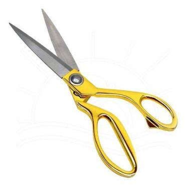 Imagem de Tesoura Alfaiate 24,2cm Profissional Costura Tecido Dourada - YOUNG FE