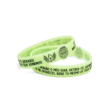 Imagem de Pulseira de Silicone Fluorescente de São Bento - Com Fé, Verde