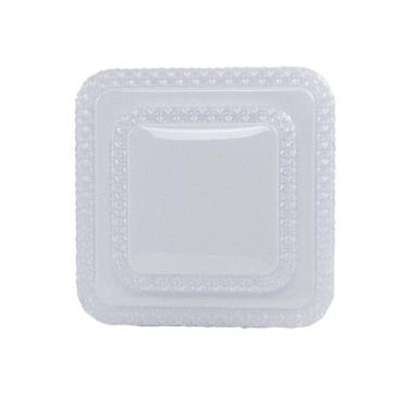 Imagem de Luminária Plafon Cristal Duplo Quadrada 43x43 30W/60W Multicor Bivolt 