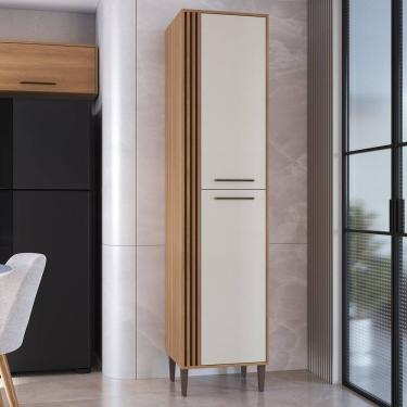 Imagem de Cozinha Jade Paneleiro Ripado 50cm 2 Portas Freijo/ Arenas