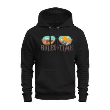 Imagem de Moletom Canguru Algodão Flanelado Rodeo Time - Vida Country, Preto, G